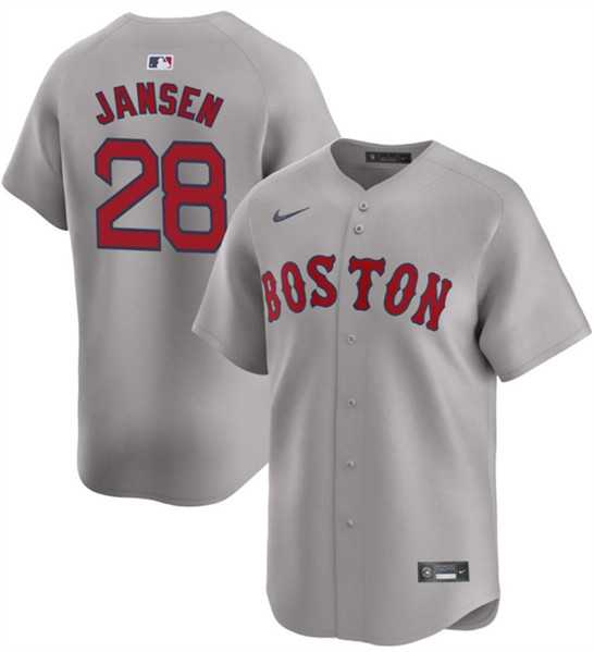 Men%27s Boston Red Sox #28 Danny Jansen Gray 2024 Away Limited Stitched Baseball Jersey Dzhi->boston red sox->MLB Jersey